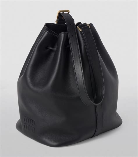 miu miu black bucket bag|Miu Miu Leather Bucket Bag .